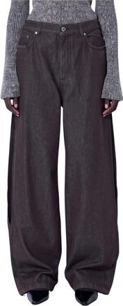 Sportmax Beati Denim Palazzo Broek - Dames - Loose Fit Jeans - Bruin - W27 - Denim - Jeans