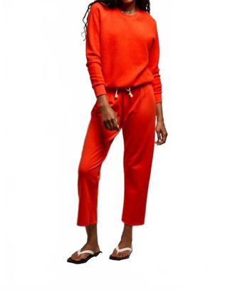 perfectwhitetee Jamaica Beach Fleece Drawstring Pant In Tomato