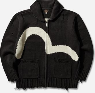 Evisu Men s Cowichan Cardigan Jacket Black