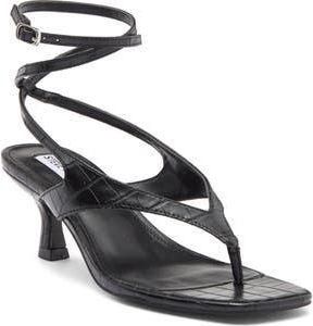 Steve Madden Rayger Ankle Strap Heel Sandal in Black Croc at Nordstrom Rack, Size 7.5