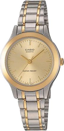 Casio Womens Gold Dial Two-Tone Stainless Steel Watch - LTP-1128G-9A