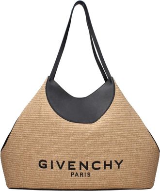 Givenchy Medium Facet Tote Bag in Raffia - Dames - Tassen - Beige - Maat: ONE Size Katoen