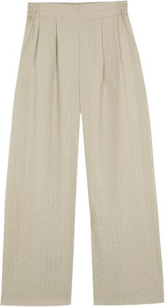 Cortana Wide Trousers, female, Gray, 2XS, Francisca, silk Trousers in cinnamon stripes