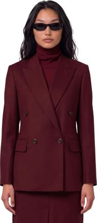 Max Mara Maroon Peaked Lapel Blazer
