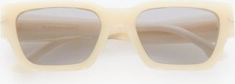 Victoria Beckham Acetate Sunglasses In Ivory Marble