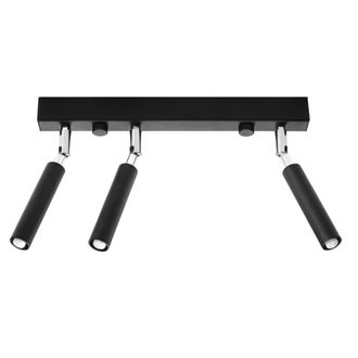 Wonderlamp L&aacute;mpara de techo moderno de metal negro con 3 focos