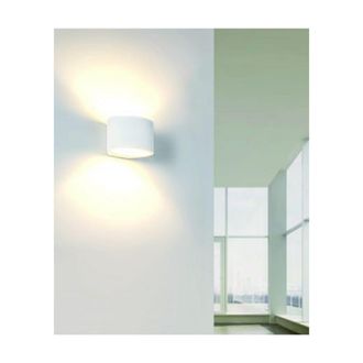 Trade Shop Trade Shop Traesio - Trade Shop - Applique Lampada Parete Moderno In Gesso Ovale Attacco 1xg9 Verniciabile Gs-e65