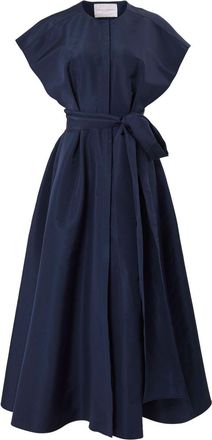 Carolina Herrera sash-belt silk maxi dress - women - Silk - 10 - Blue