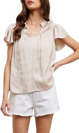 Wishlist Ruched Satin Top in Champagne at Nordstrom Rack, Size Medium
