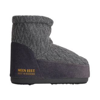 Moon Boot Schoenen, Dames, Grijs, 36 EU, Gebreide sneeuwlaars