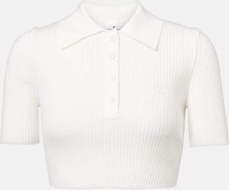Courrèges Courrèges Polo cropped in maglia a coste