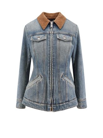 Alexander McQueen Denim Jacket With Volant-Donna
