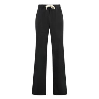 Palm Angels Wide Trousers, male, Black, Size: L Monogram Trousers
