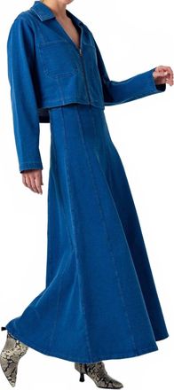 Sundays Lille Long Sleeve Top In Medium Wash Denim