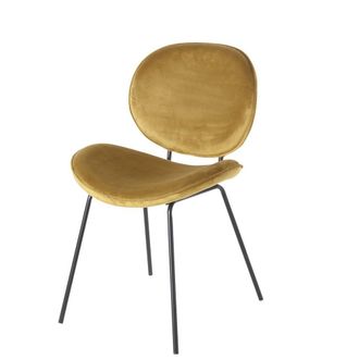 Maisons du monde Silla de terciopelo ocre y acero negro