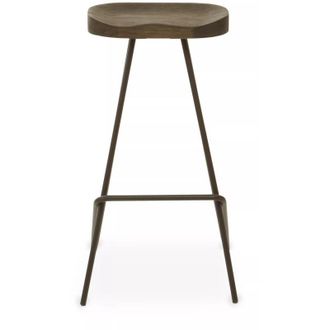 Premier Housewares Interiors by Premier Black Metal Frame Bar Stool, Sleek Kitchen Stool with Footrest, Contemporary Stool for Bar Counter