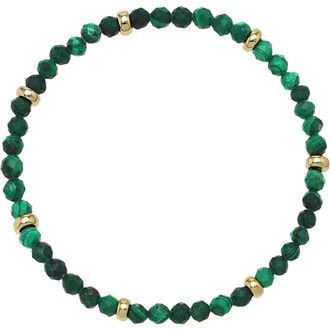 Zoe Lev Jewelry Malachite & 14K Gold Stretch Beaded Bracelet at Nordstrom