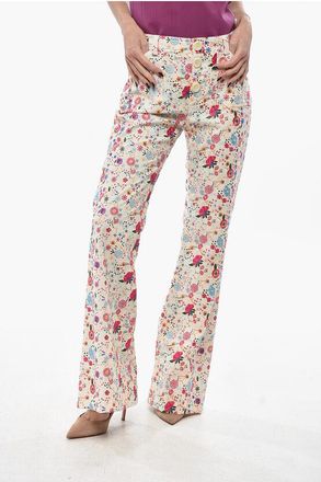 Ines De La Fressange Embroidered Cotton Bootcut Trousers CHARLOTTE size 42