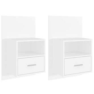 Berkfield Home Wall-mounted Bedside Cabinets 2 pcs White