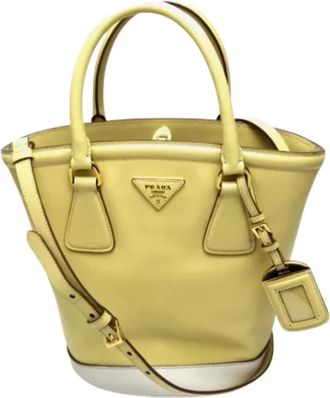 Prada Pre-owned Leather prada-bags - Dames - Vintage Shopper - Geel - ONE Size - Leer - Vintage