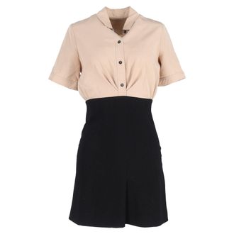 Sandro Sandro Trompe l ail Dress with Blouse in Beige Lyocell