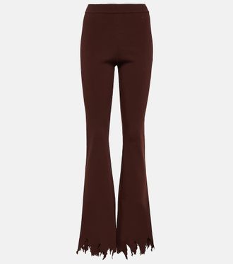 J.W.Anderson Ribbed-knit distressed slim pants