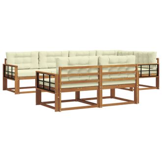 vidaXL Conjunto De Sof&aacute;s De Exterior Con Coj&iacute;n 7 Pcs Natural Y Crema Vidaxl
