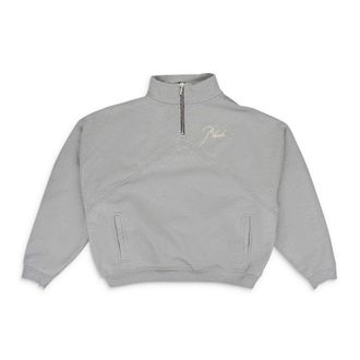 Rhude Gray Script Logo Quarter Zip
