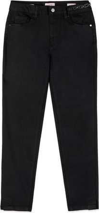 Oltre Skinny Broek met Metalen Ketting - Dames - Vrijetijds broeken - Zwart - M - Katoen - Broeken