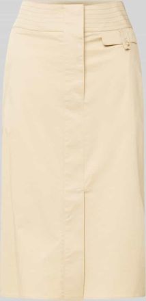 HUGO BOSS Knielanger Rock mit elastischem Bund Modell Vansa in Beige, Gr&ouml;&szlig;e 38