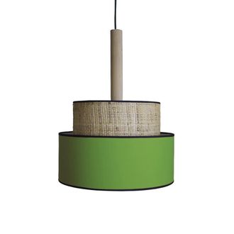 Tosel Suspensi&oacute;n metal,madera Alt.90cm natural ;Pantalla: verde