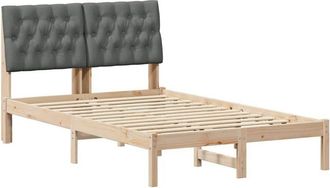 vidaXL Estructura De Cama Con Cabecera Tapizada Marr&oacute;n 120 X 190 Cm Vidaxl