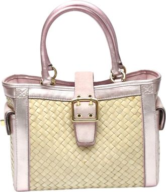Coach pink Straw Handbag Tote Bag (Pre-Owned)