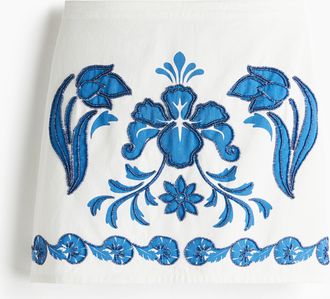 H&M Minijupe mit Perlendetails - White