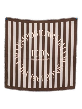 Emporio Armani Womens Icon Print Pure Silk Foulard