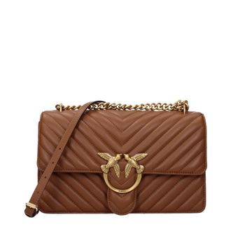 Pinko Pinko Love One Borsa A Tracolla Donna Pelle Marrone