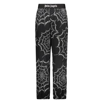 Palm Angels Straight Trousers, male, Black, Size: 2XL Casual Pants With Logo All-Over