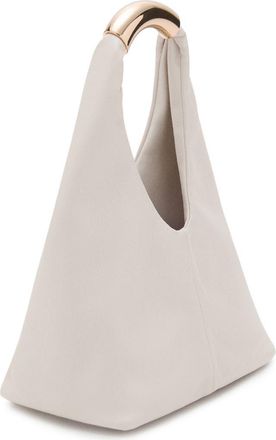 Mango Faux Leather Top Handle Bag in Off White at Nordstrom