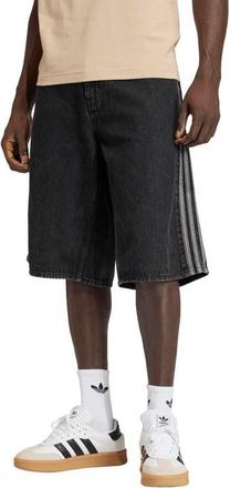 adidas Firebird Denim Shorts in True Black Denim at Nordstrom, Size 36