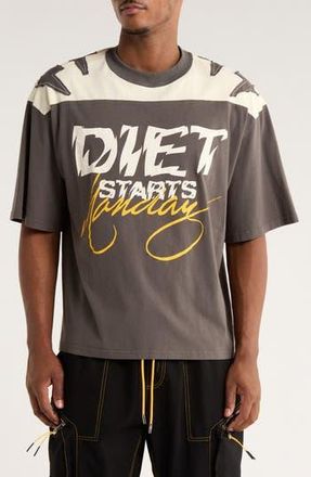 Diet Starts Monday Yoke Cotton Graphic T-Shirt in Vintage Black at Nordstrom Rack, Size Xx-Large
