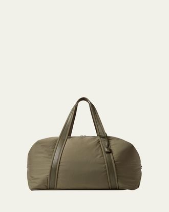 Loro Piana Mens Wind Nylon and Leather Duffel Bag