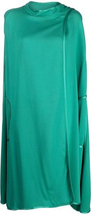 Stella McCartney asymmetric knee-length cape - women - Polyester - 48 - Green