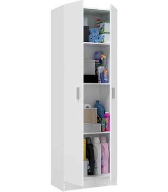 F.R.S. Armario Multiusos Milan En Acabado Blanco De 2 Puertas Y 3 Estantes 58.5 Cm(ancho) 180 Cm(altura) 37 Cm(fondo)