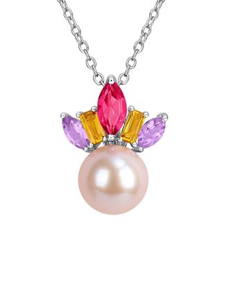 Rina Limor Silver 1.01 ct. tw. Pearl (Multi-Gem) & 7.5-8mm Pearl Pendant