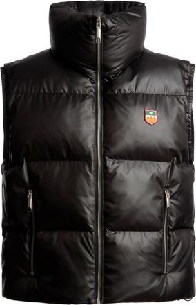 Bally logo-patch high-neck gilet - men - Polyester - 48 - Black