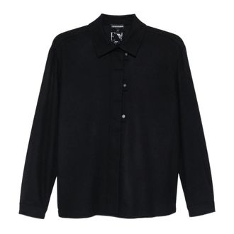 Emporio Armani Dames, Blouses & Shirts, Blauw, Maat: 2XS Wol