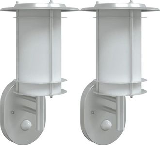 vidaXL Vidaxl - Apliques de exterior con sensor 2 unidades acero inoxidable