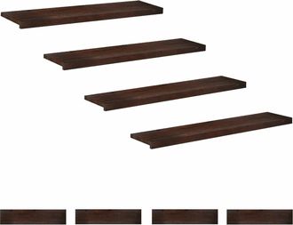 vidaXL Alfombras Para Escalones 8 Uds. 110 X 25 X 2 Cm Marr&oacute;n Oscuro Vidaxl