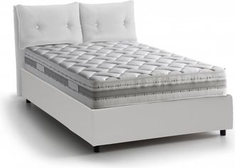 Dmora Talamo Italia Letto Singolo Amanda, Letto Contenitore Con Rivestimento In Ecopelle, 100% Made In Italy, Apertura Laterale, Con Materasso Cm 80x190 Inc