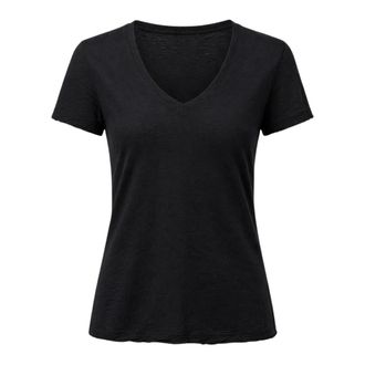 James Perse T-Shirts, female, Black, Size: XS Sheer Slub Casual V Neck